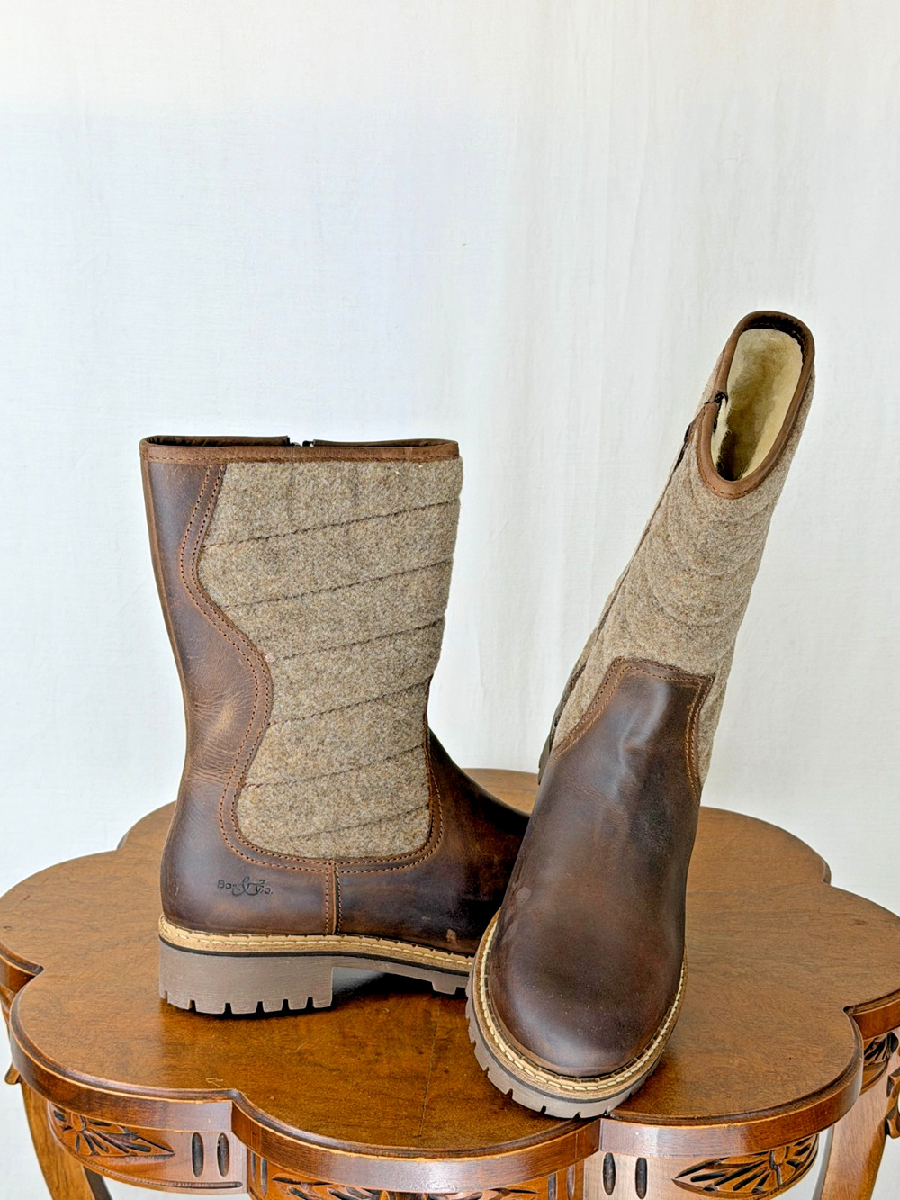 NIB Bos & Co Harlyn Brown Waterproof Leather Wool Boot Women US 8.5 EU 40 #0297